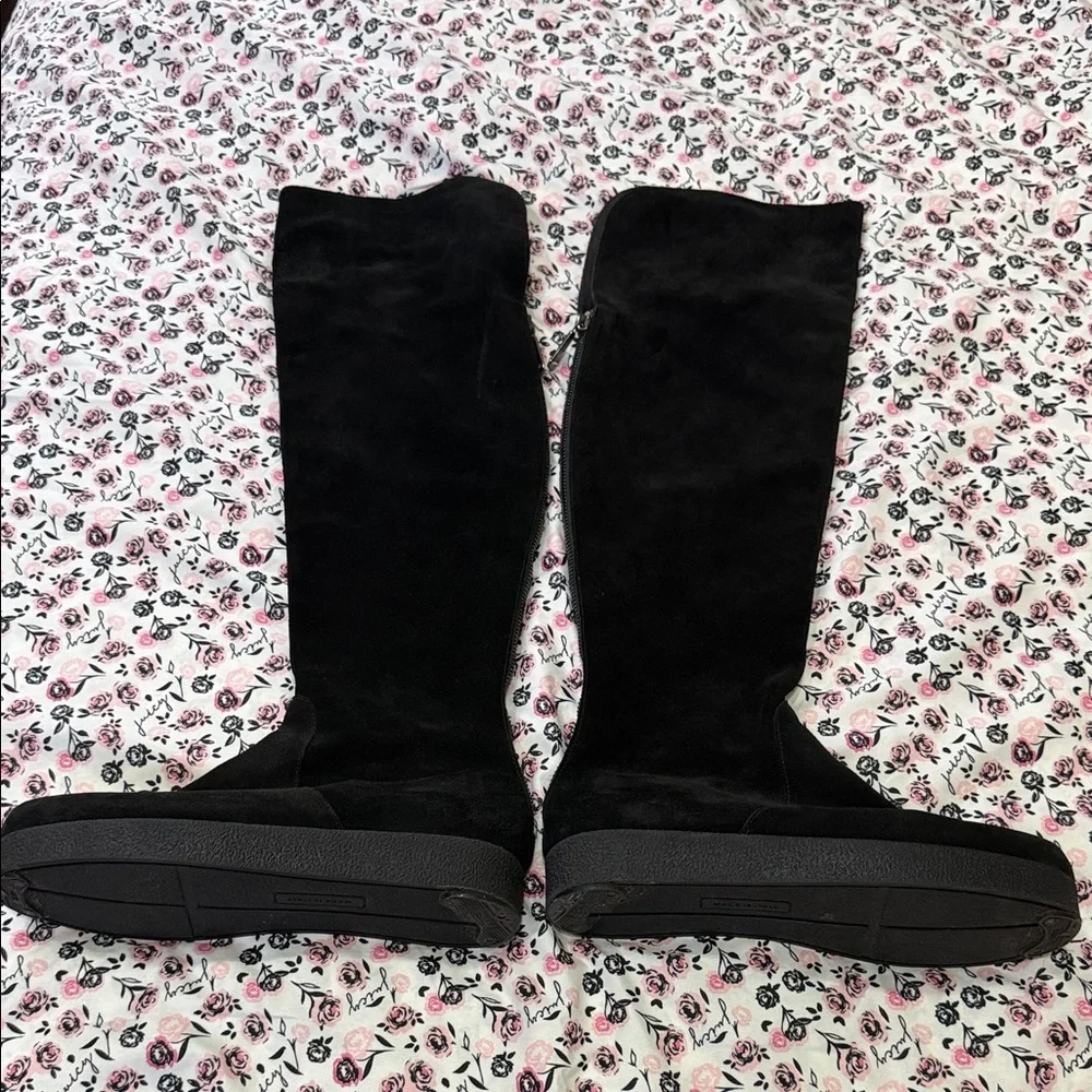 Barneys New York Heather Suede Tall Platform Boots